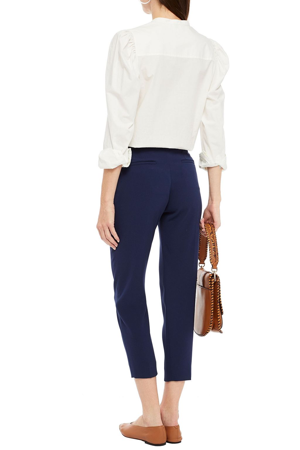 CHLOÉ Cropped crepe slim-leg pants