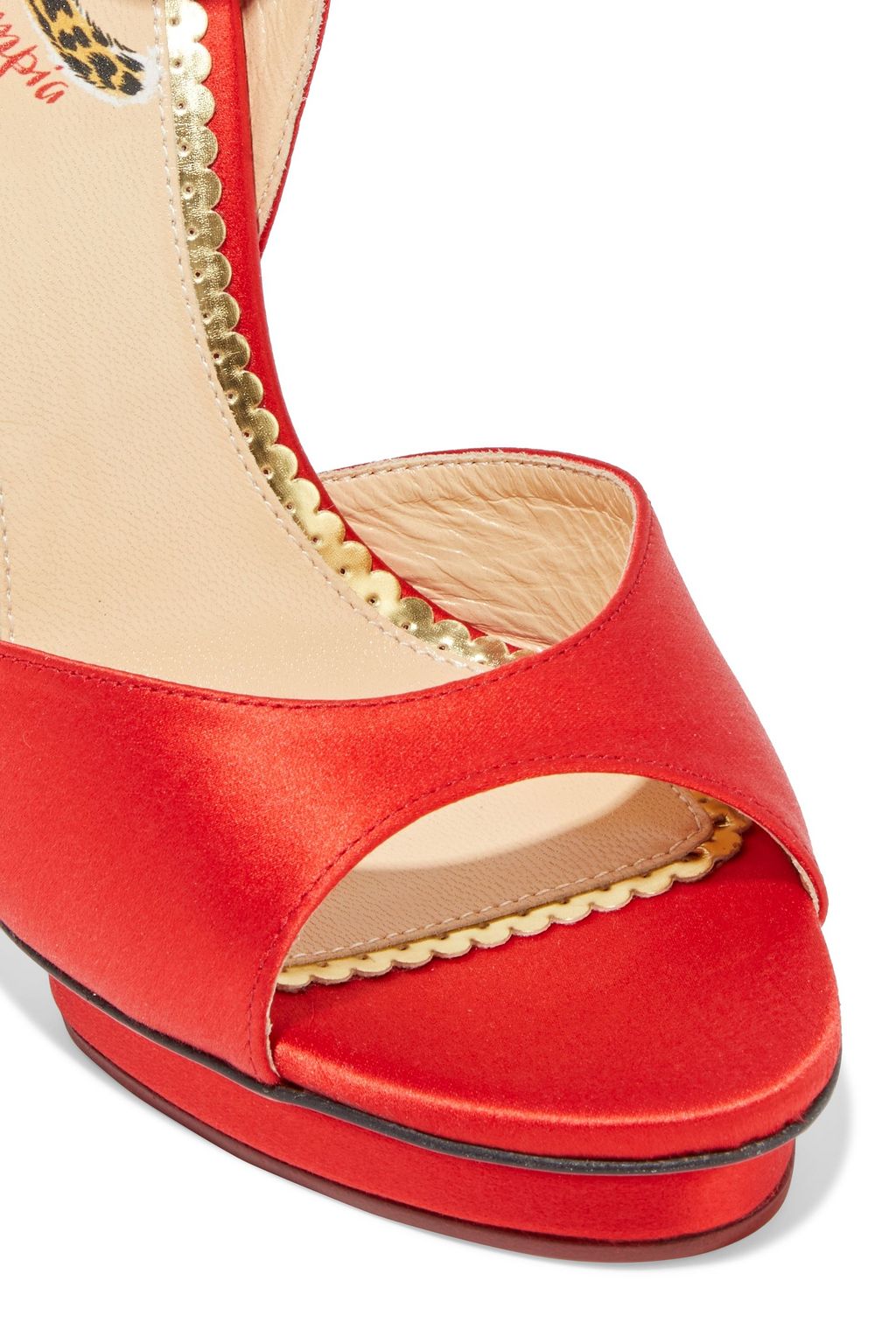 CHARLOTTE OLYMPIA Wallace bow-embellished textured-lamé sandals