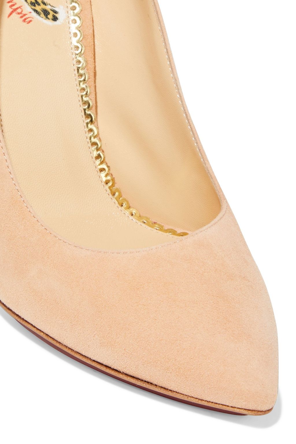 CHARLOTTE OLYMPIA Bacall embroidered suede pumps