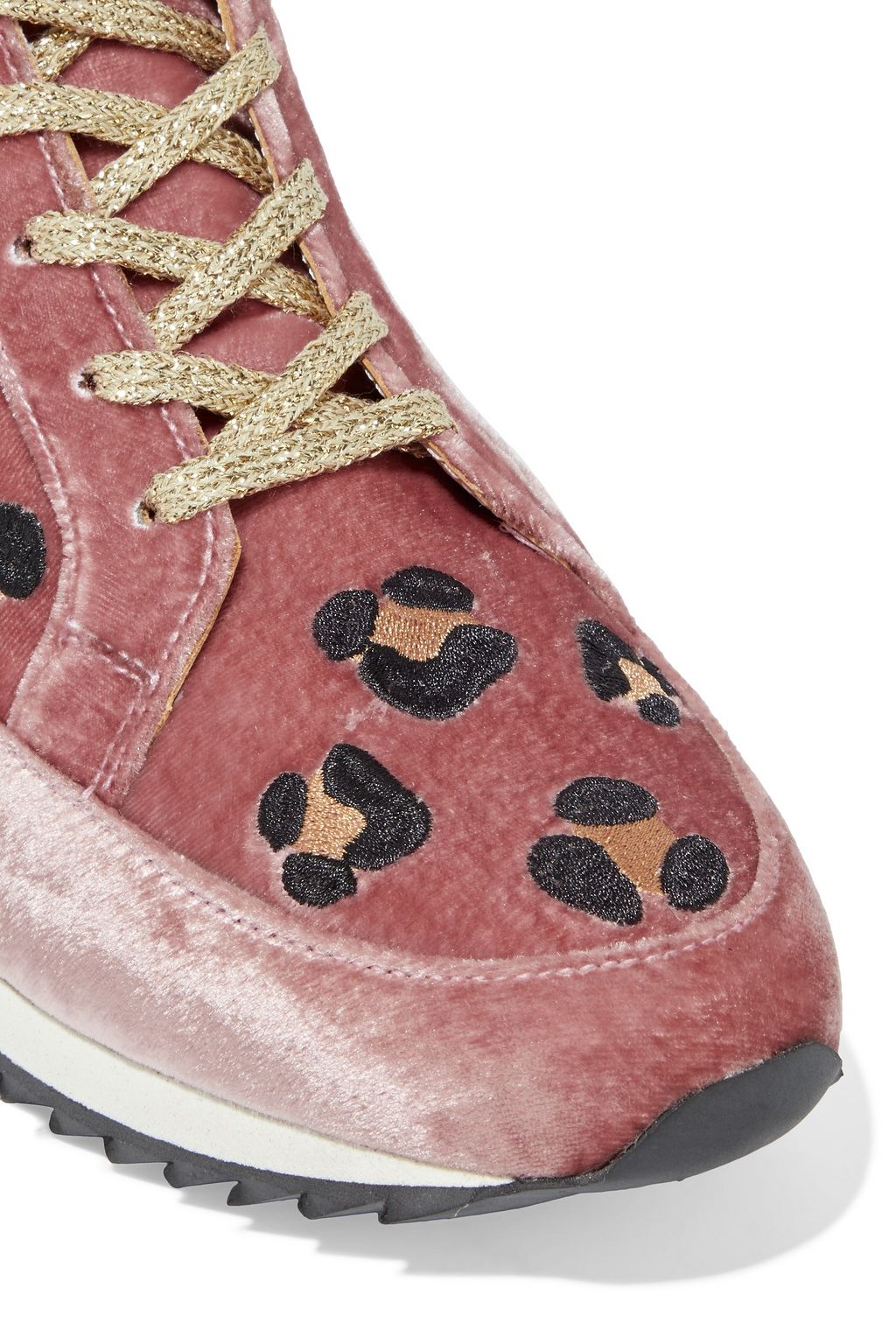 CHARLOTTE OLYMPIA Work It embroidered velvet sneakers