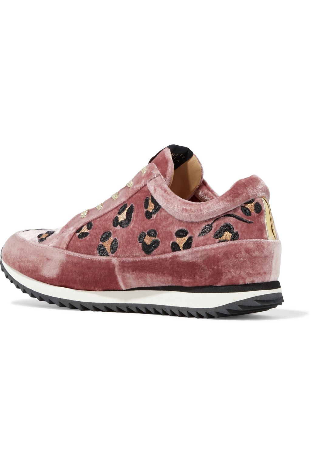 CHARLOTTE OLYMPIA Work It embroidered velvet sneakers