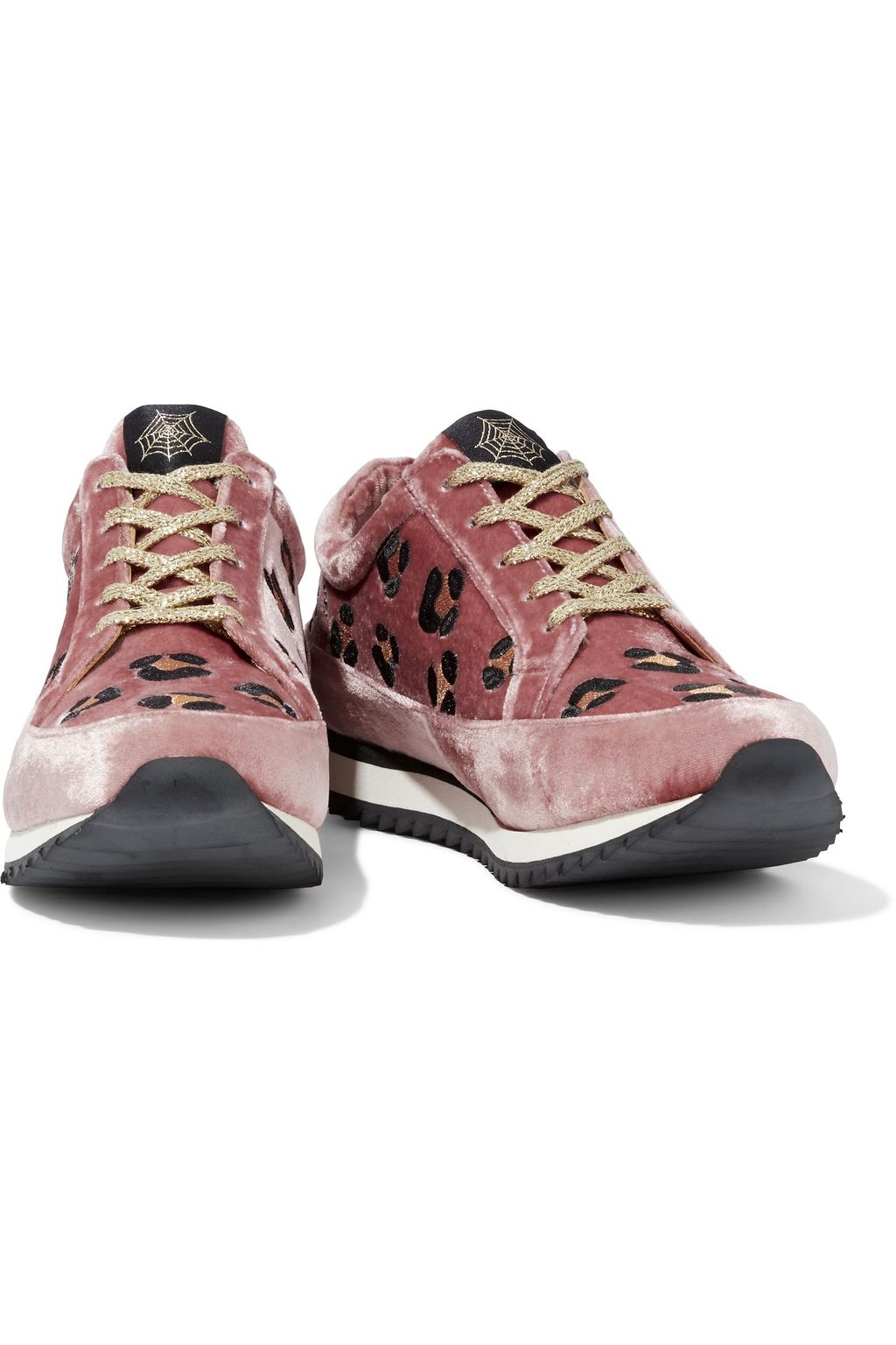 CHARLOTTE OLYMPIA Work It embroidered velvet sneakers