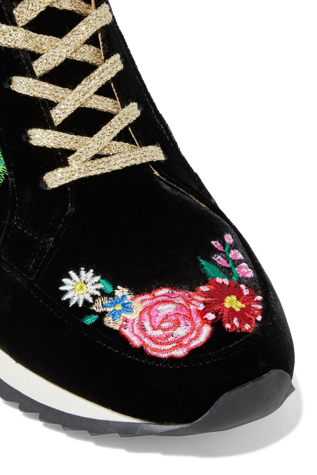 CHARLOTTE OLYMPIA Work It embroidered velvet sneakers