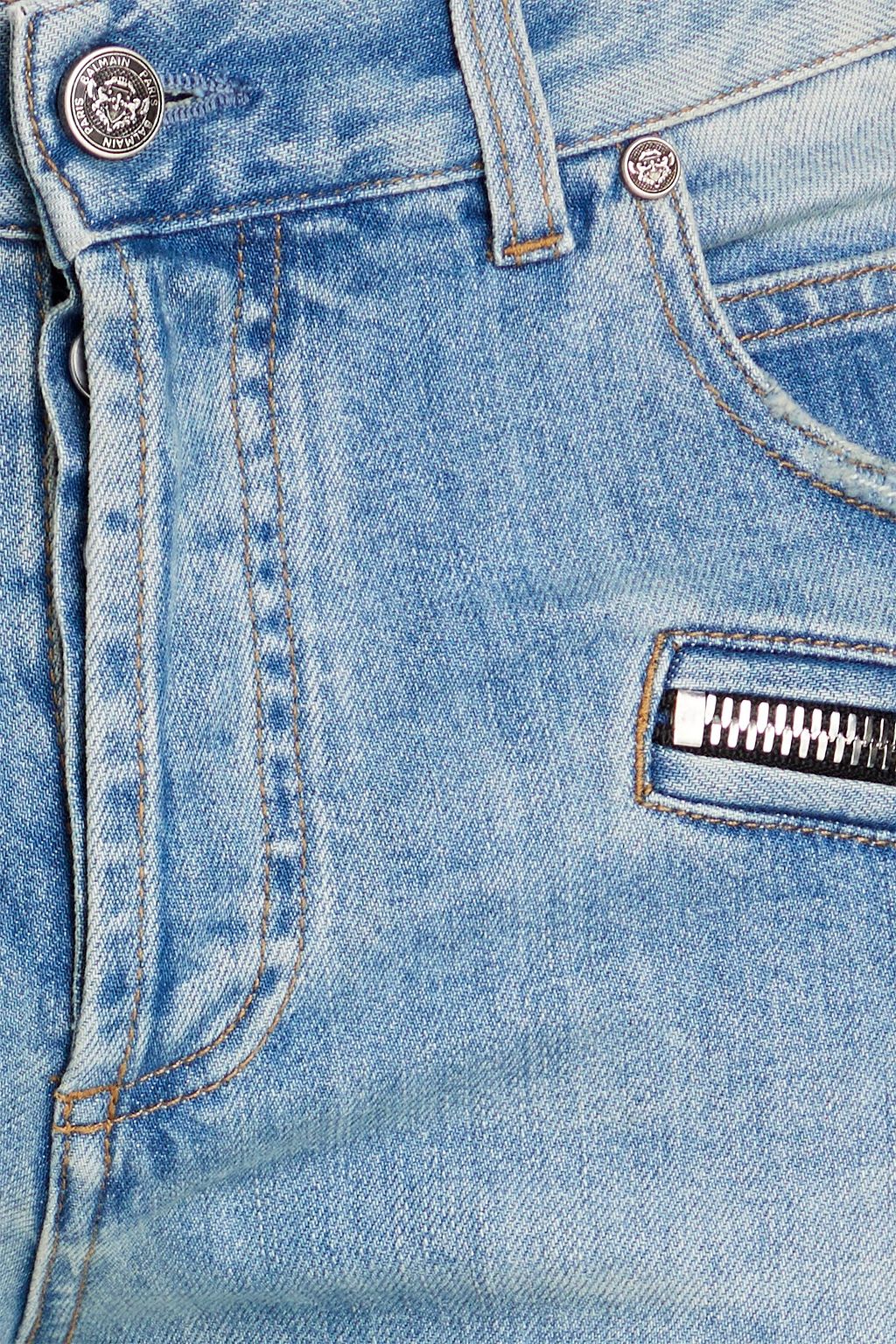 BALMAIN جينز مصنوع من الدنيم بتأثير معتق