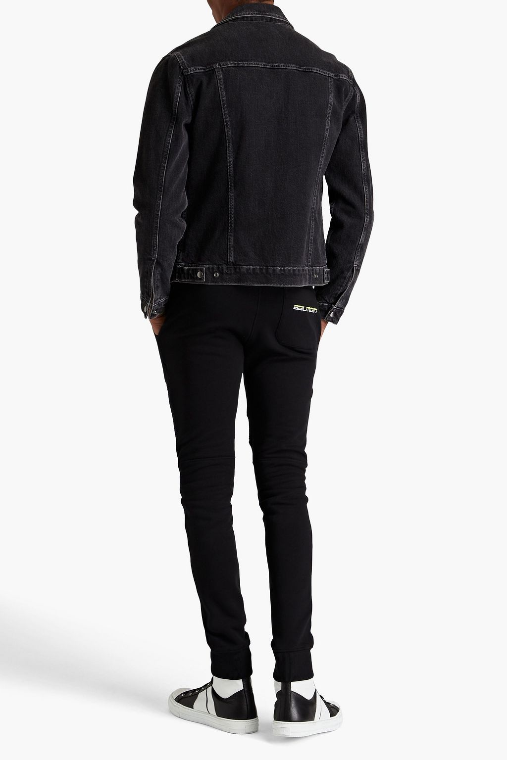 BALMAIN Neon cotton-fleece sweatpants