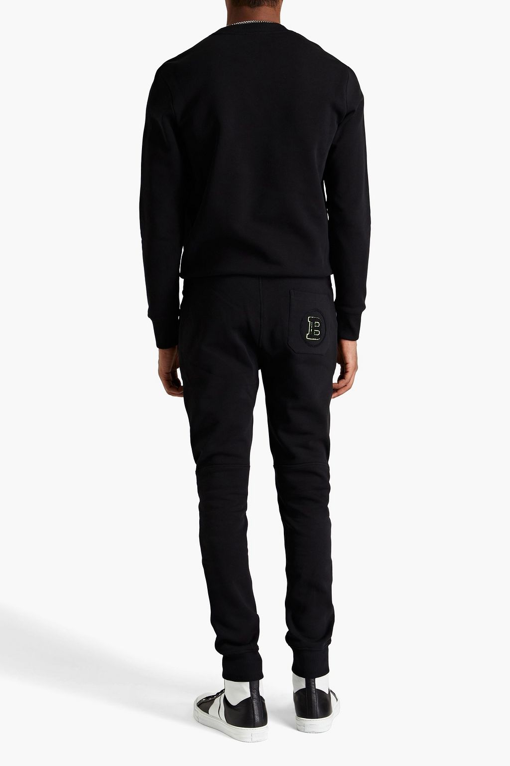 BALMAIN Pintucked cotton-fleece sweatpants