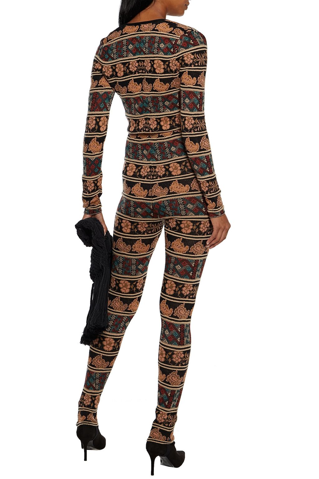 ETRO Jacquard-knit wool-blend jumpsuit