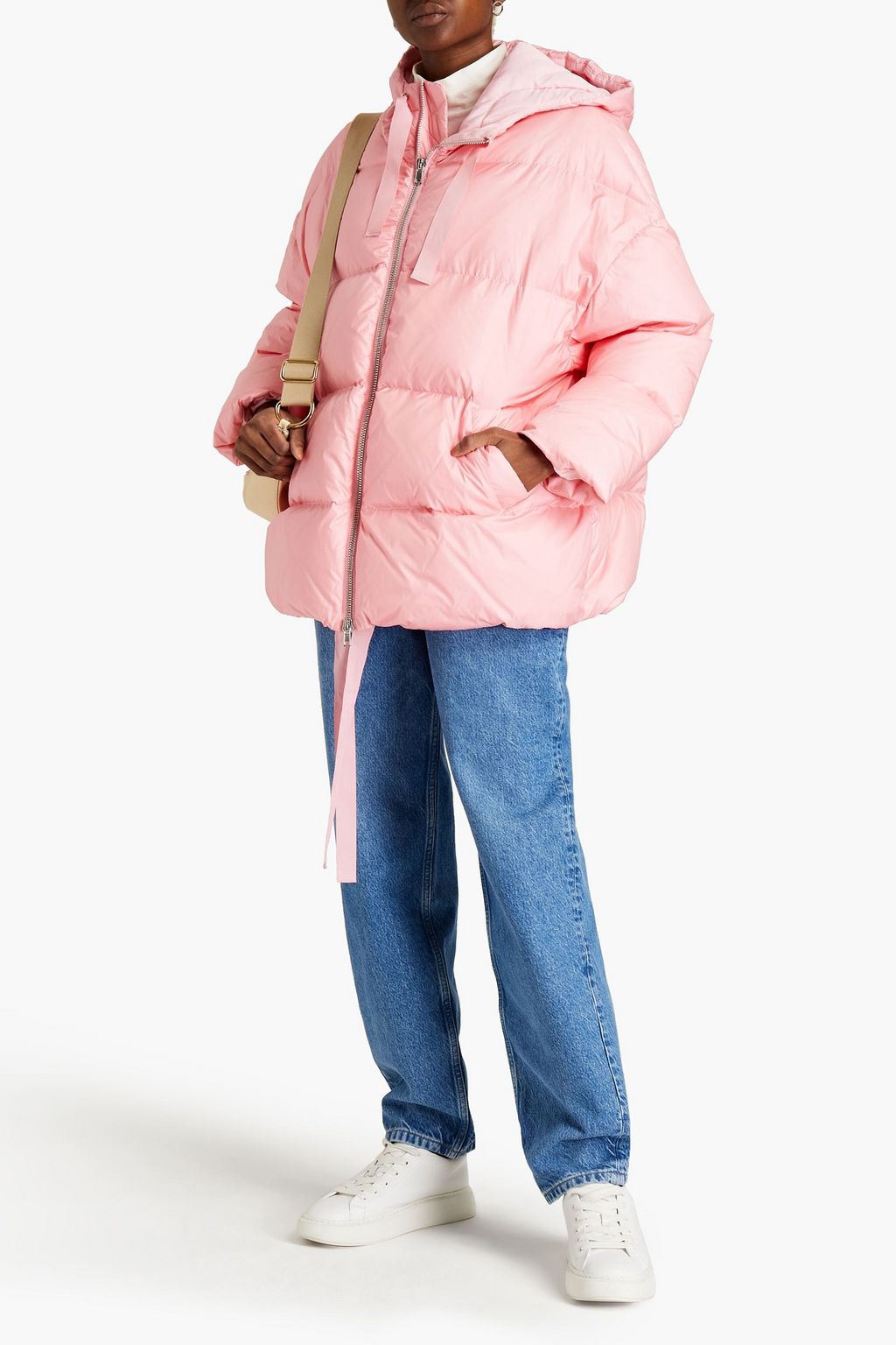 STAND STUDIO Adeline oversized quilted shell hooded down jacket