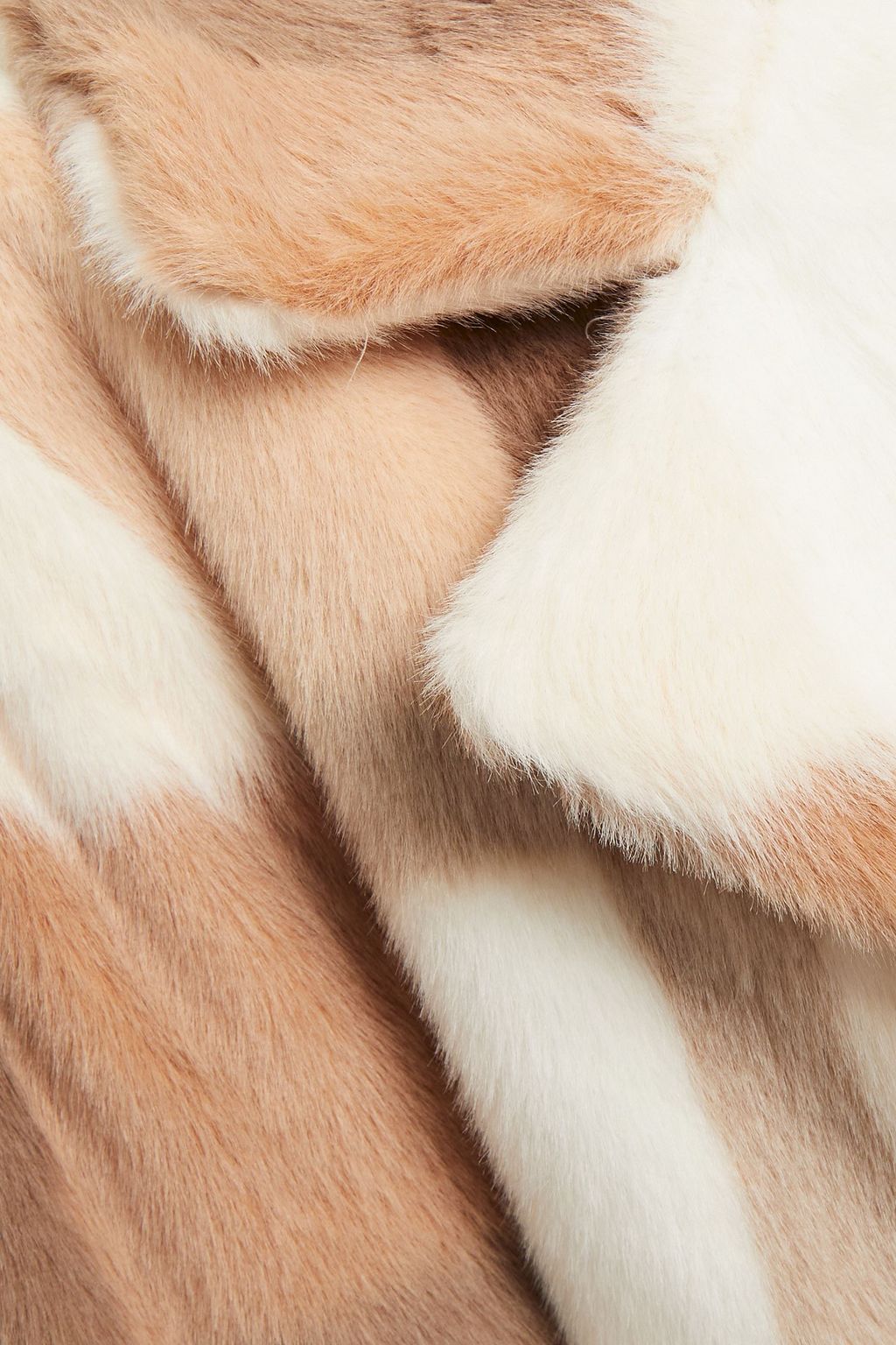 STAND STUDIO Juliet belted checked faux fur coat
