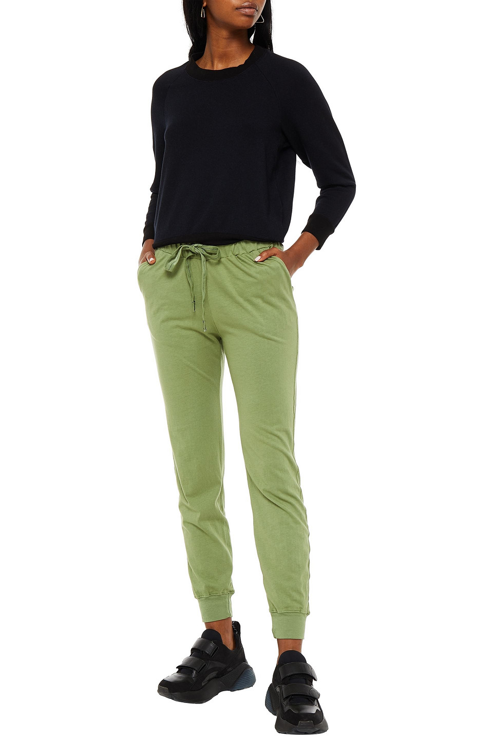 Stateside Cotton-jersey Track Trousers In Green