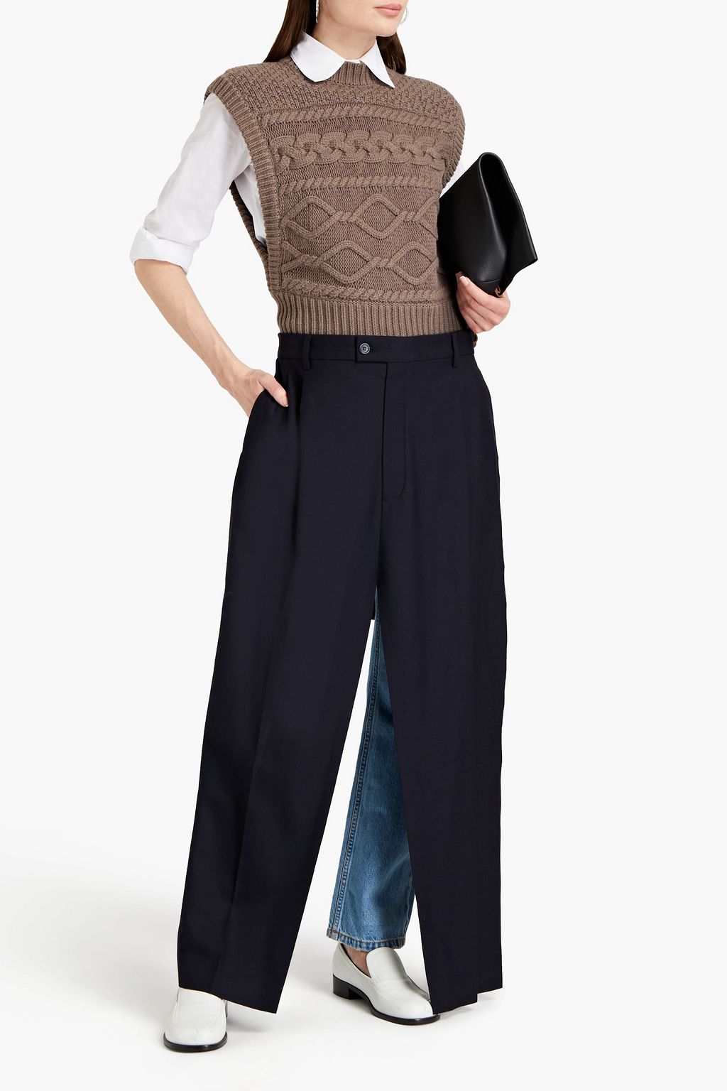 MAISON MARGIELA Wool-blend twill maxi skirt