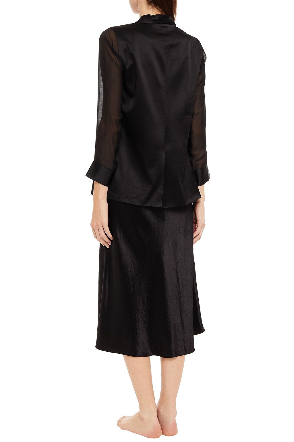 CAMI NYC Denise voile-paneled silk-satin blazer
