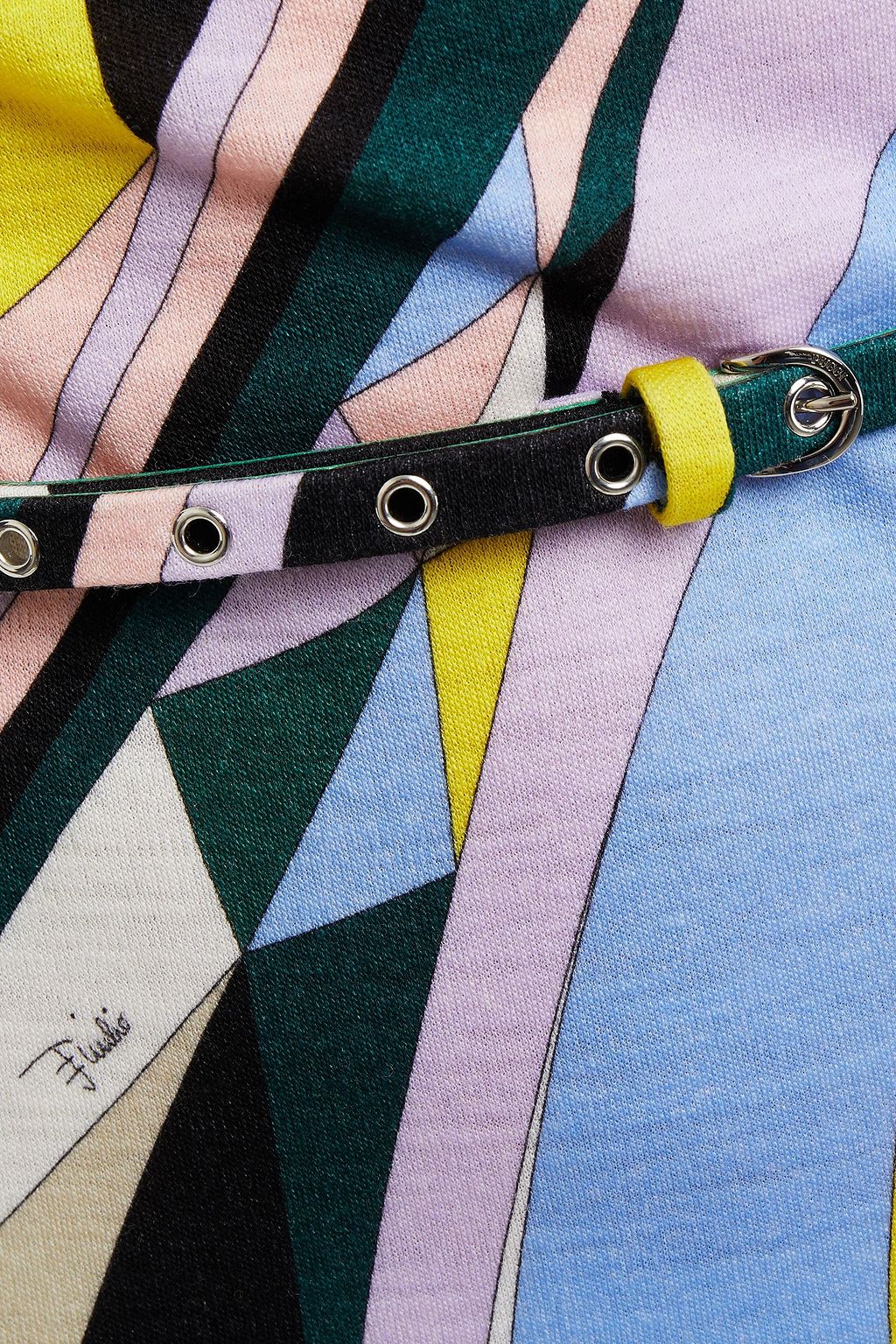 PUCCI Belted printed wool-blend dress