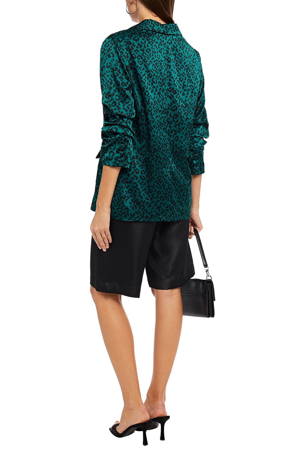 CAMI NYC Ollie leopard-print silk-satin blazer