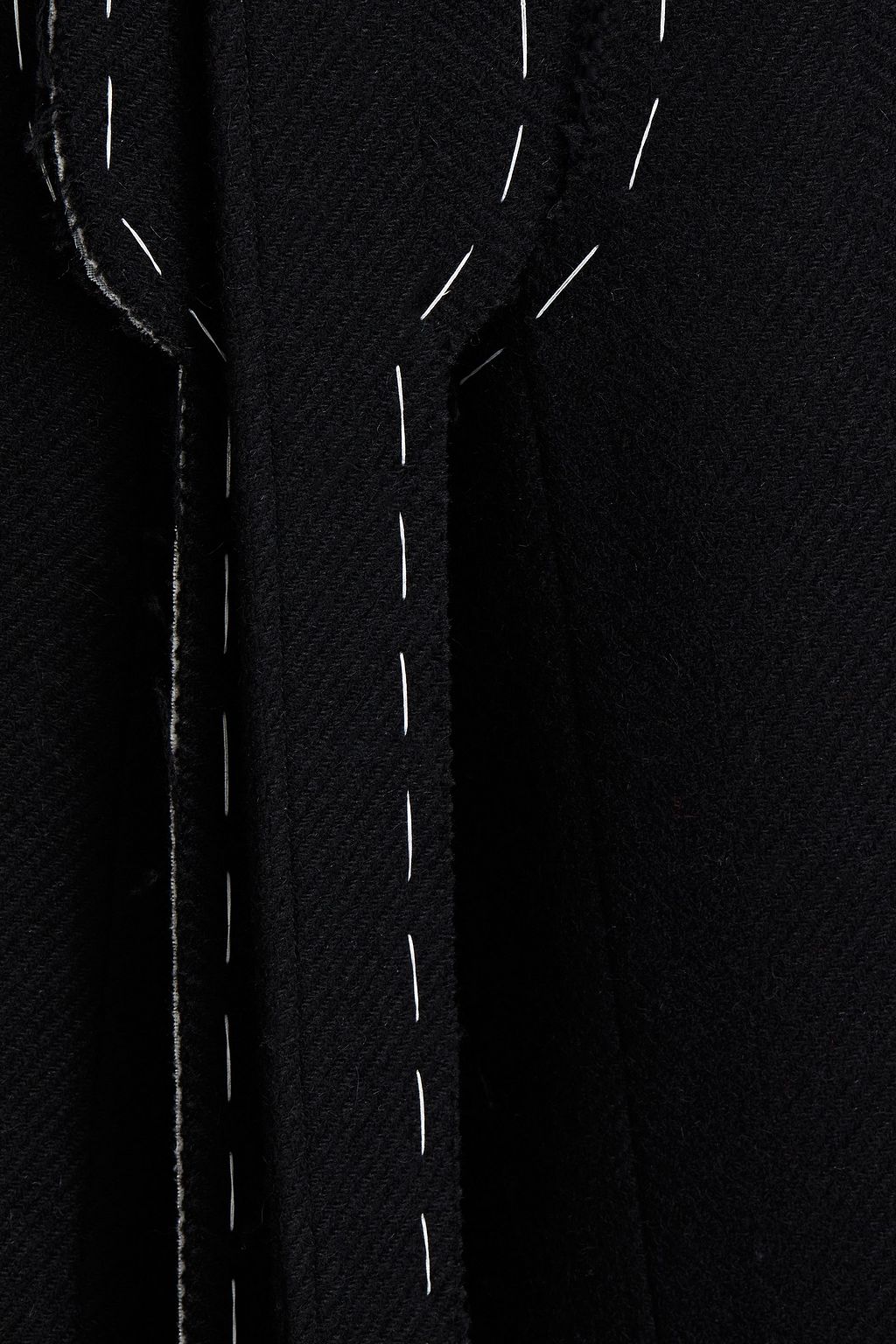 MAISON MARGIELA Belted cutout topstitched wool-twill culottes