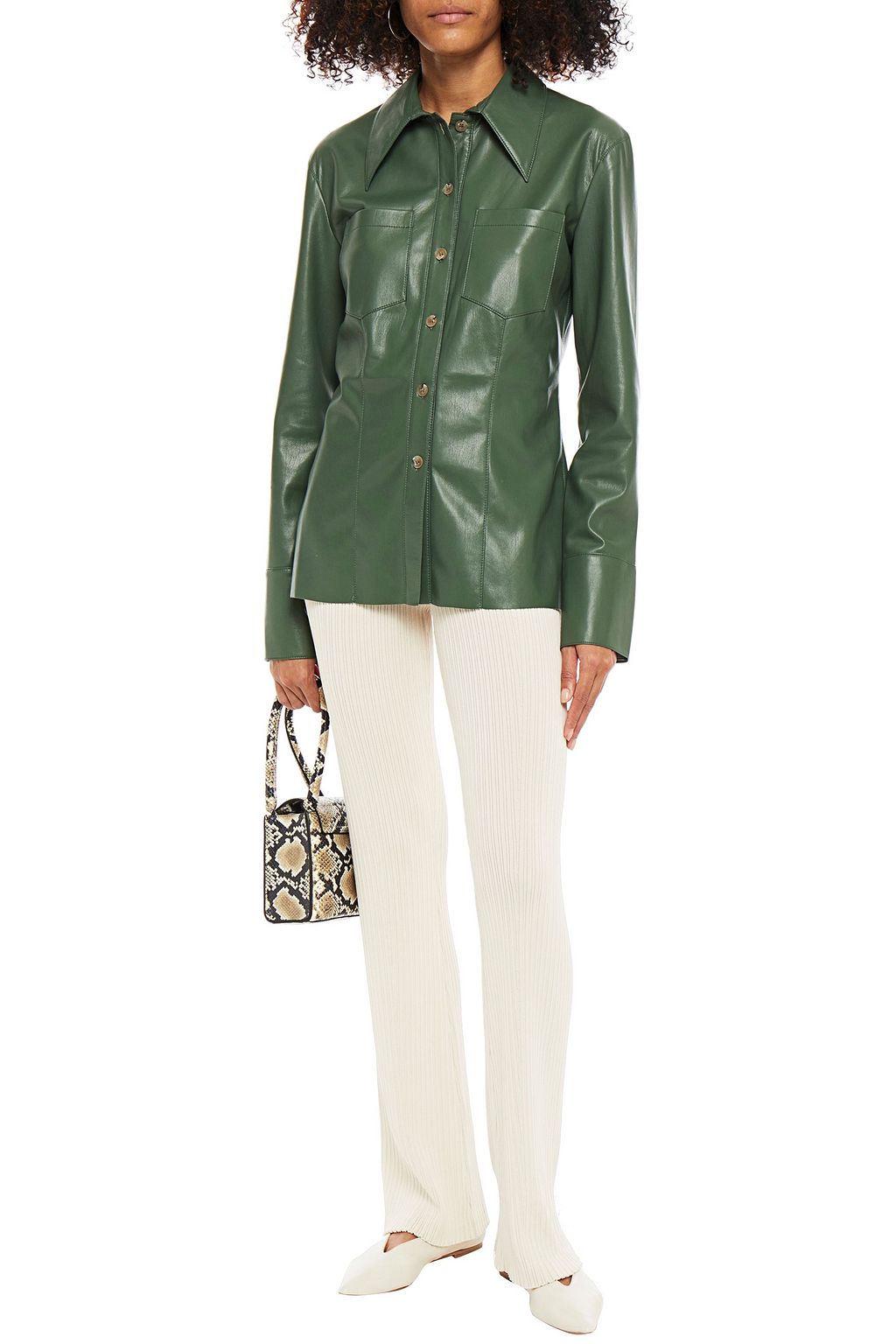 NANUSHKA Tippi vegan leather shirt