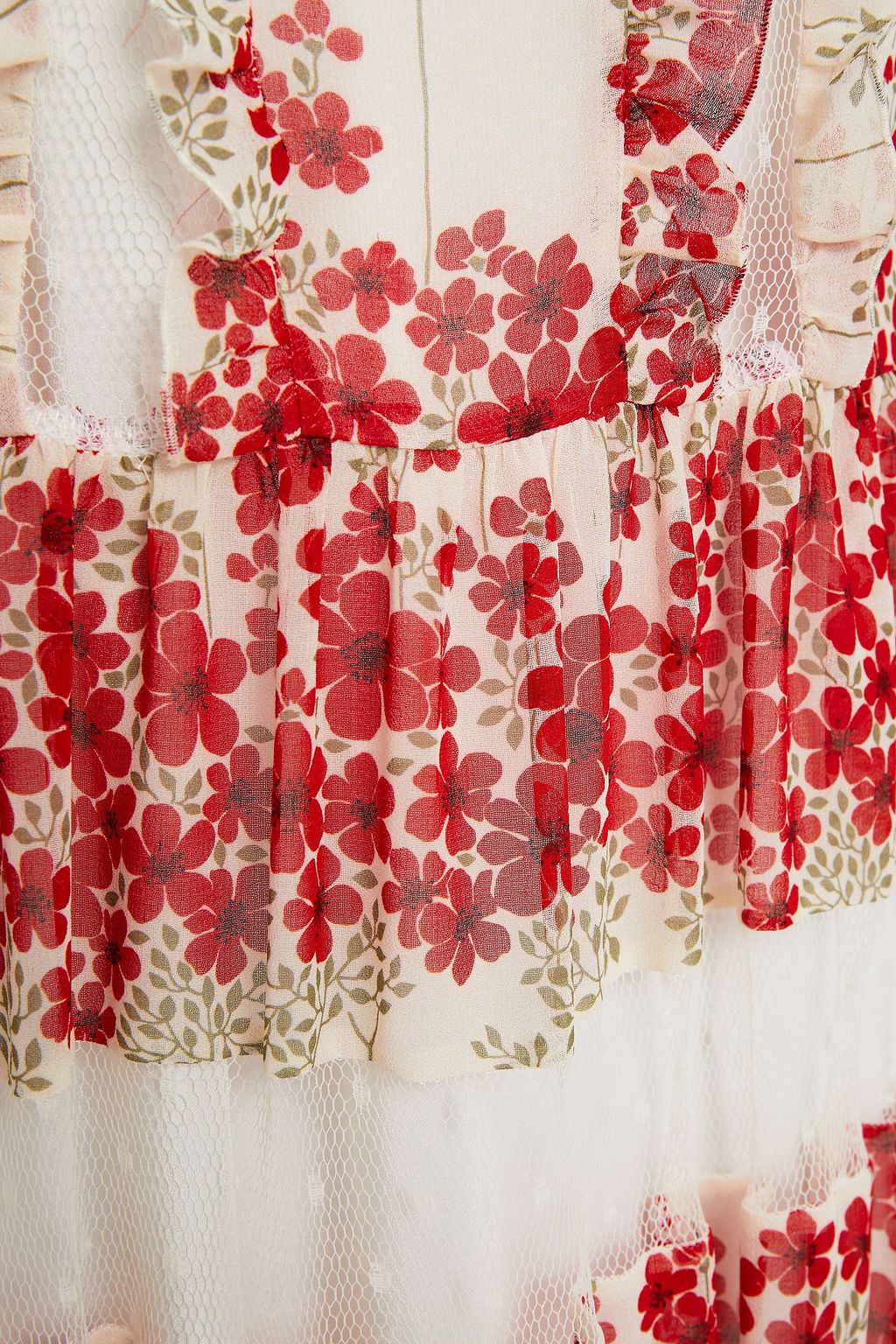 REDVALENTINO Floral-print georgette maxi dress