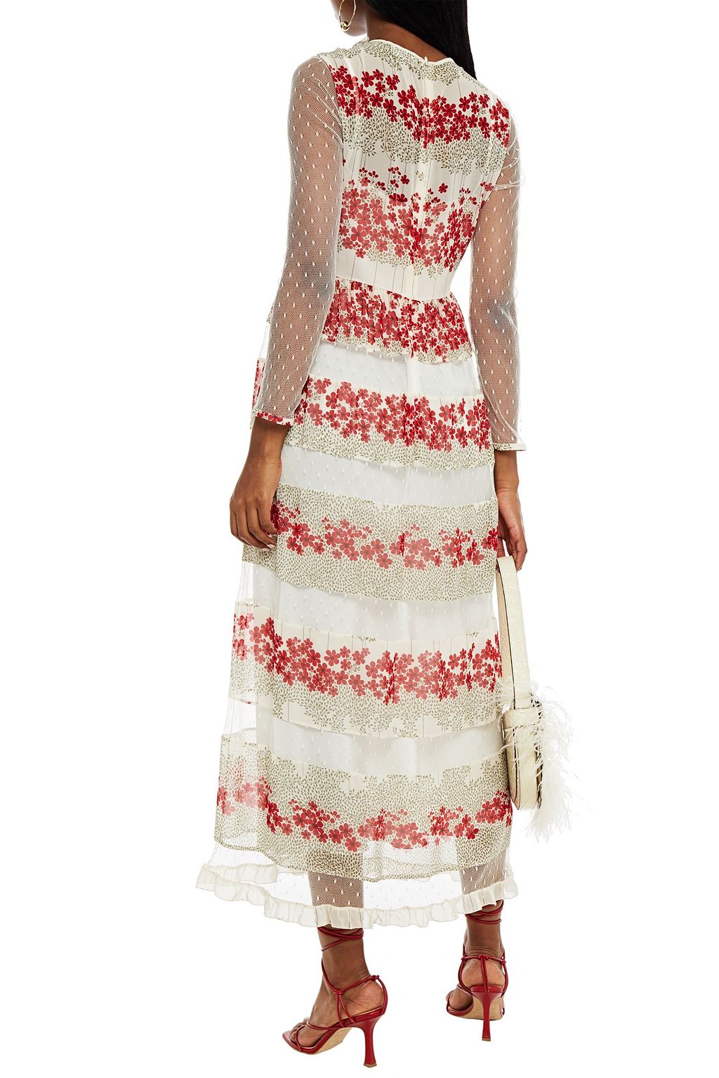 REDVALENTINO Floral-print georgette maxi dress