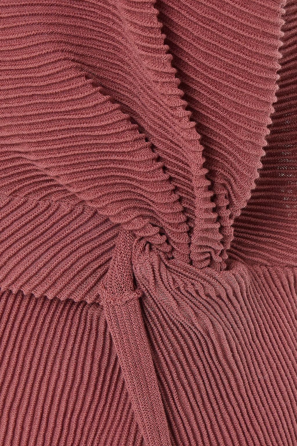 MICHELLE MASON Twisted ribbed cotton-blend crepe top