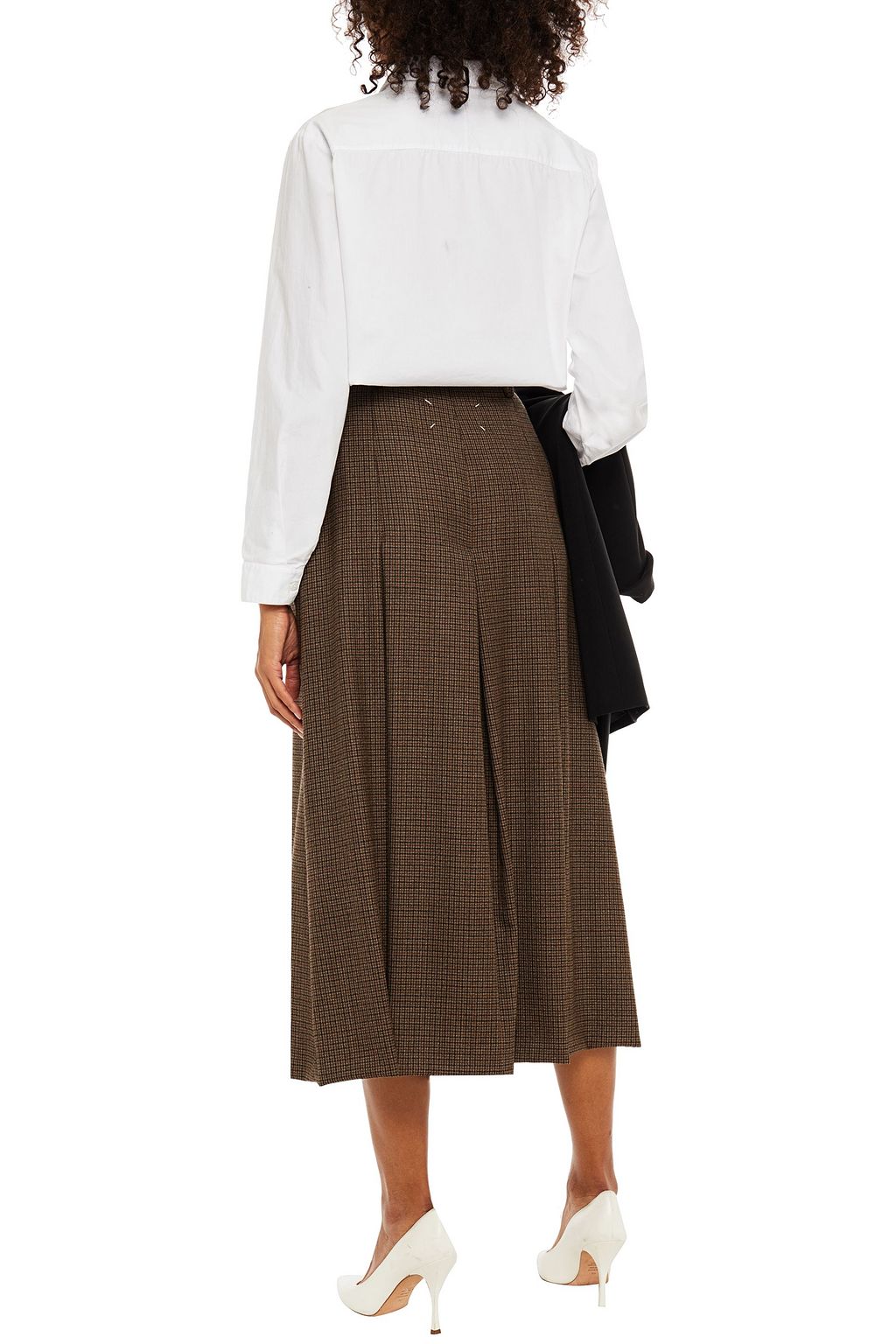 MAISON MARGIELA Karierte Culottes aus Wolle mit Falten