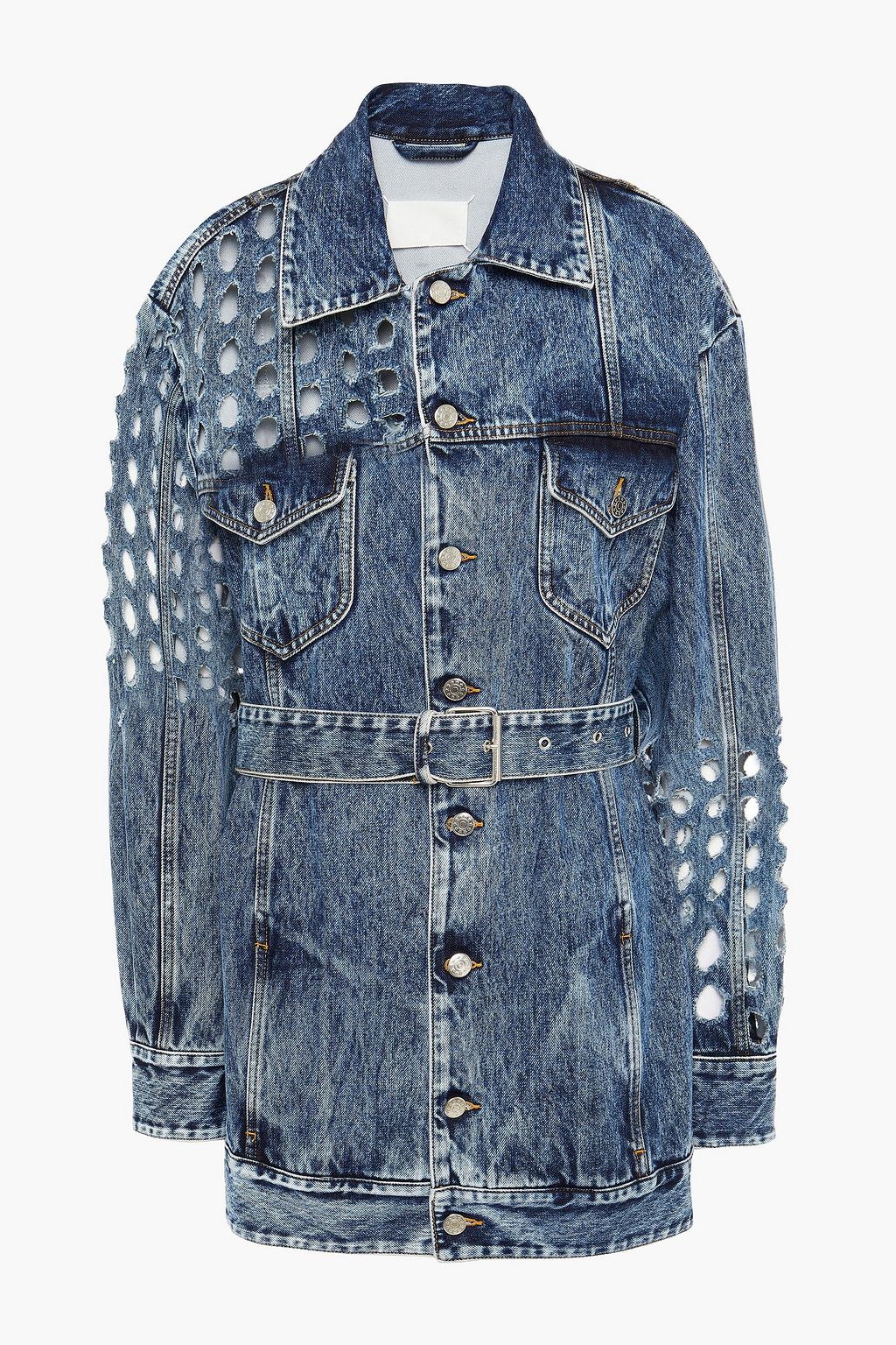 Mid denim Oversized distressed 