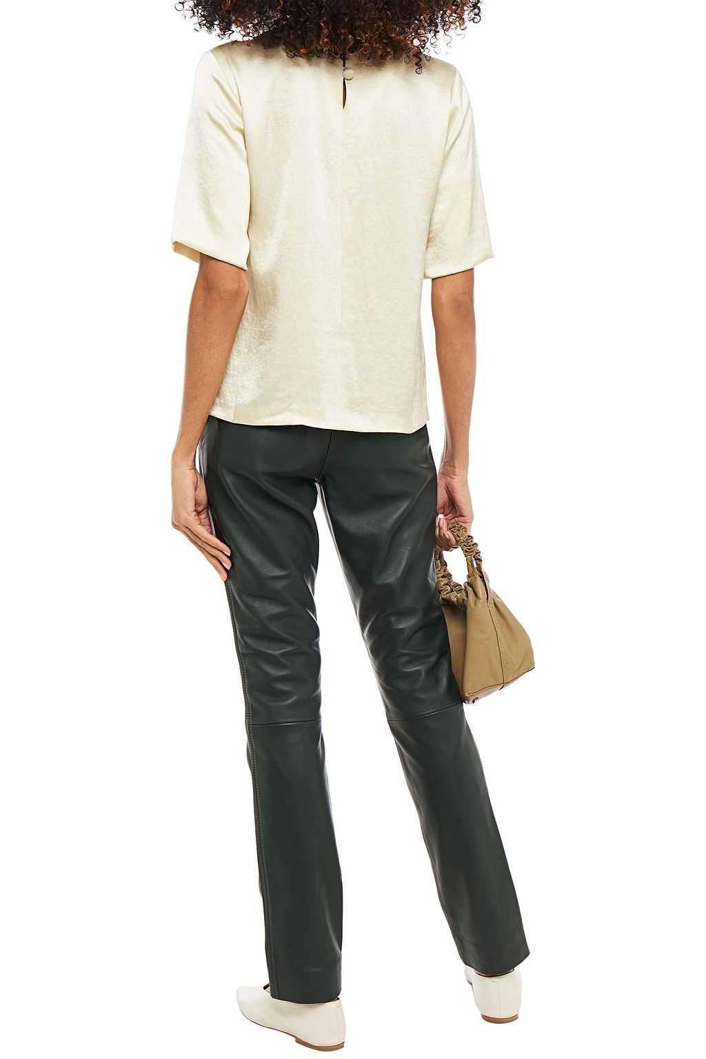 NANUSHKA Kaden hammered-satin top