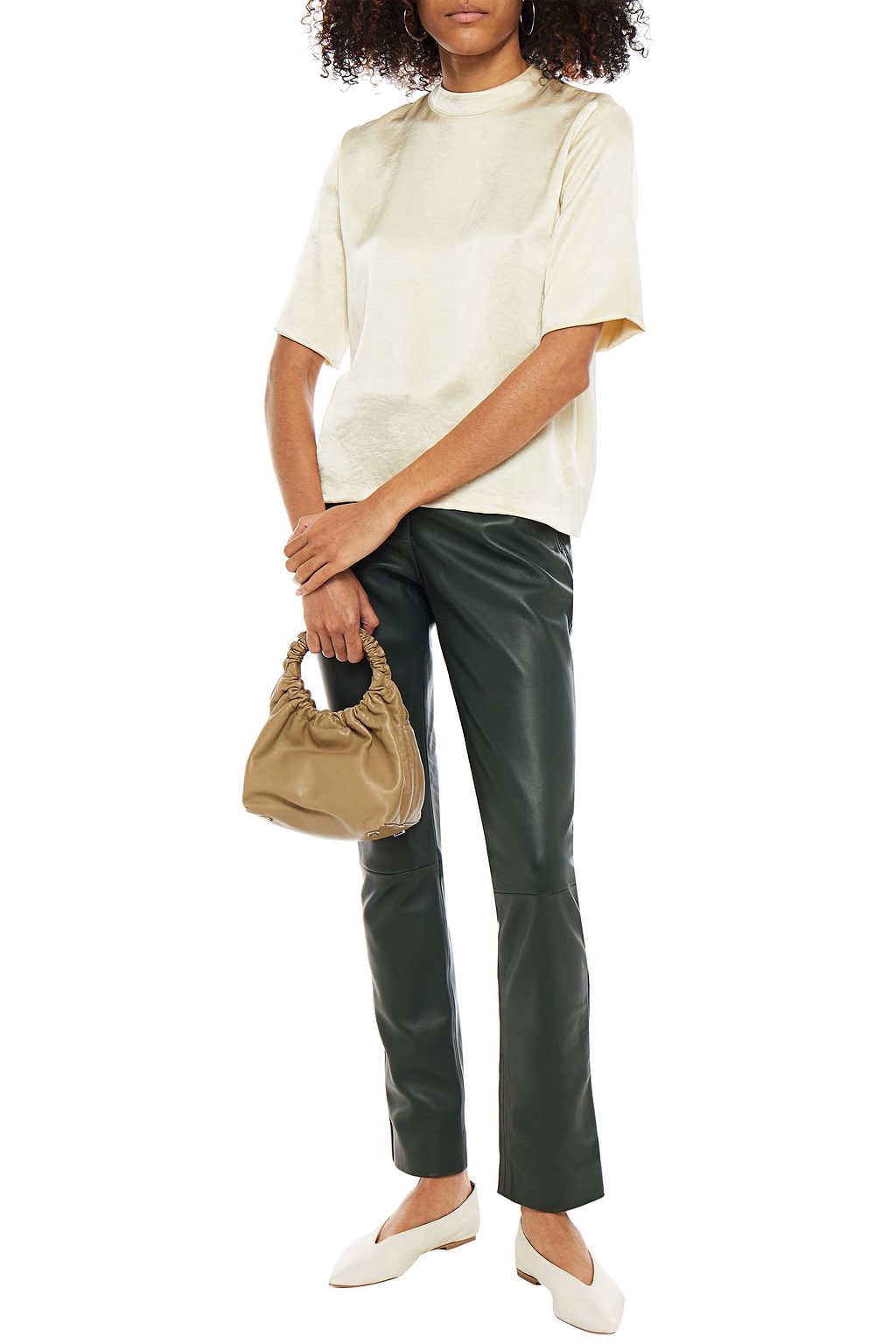 NANUSHKA Kaden hammered-satin top
