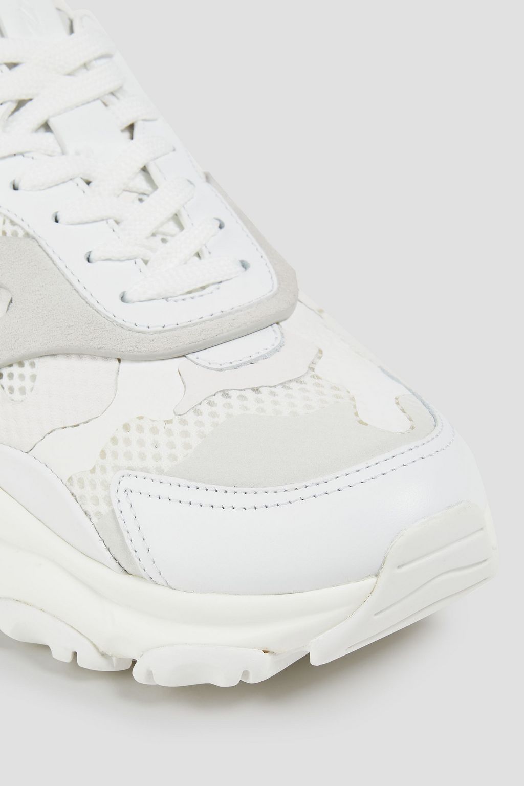 VALENTINO GARAVANI Bounce printed mesh, suede and leather sneakers