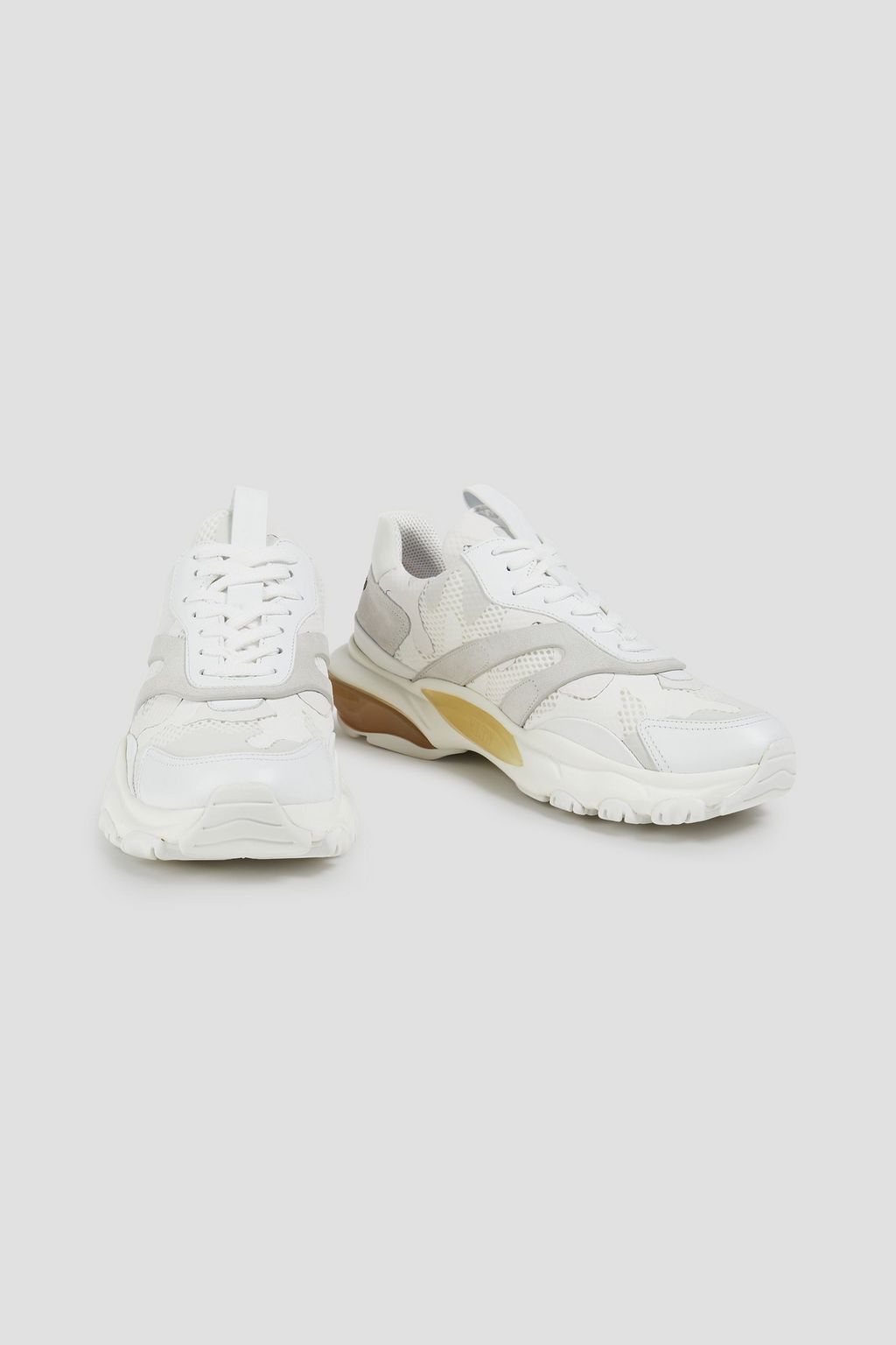 VALENTINO GARAVANI Bounce printed mesh, suede and leather sneakers
