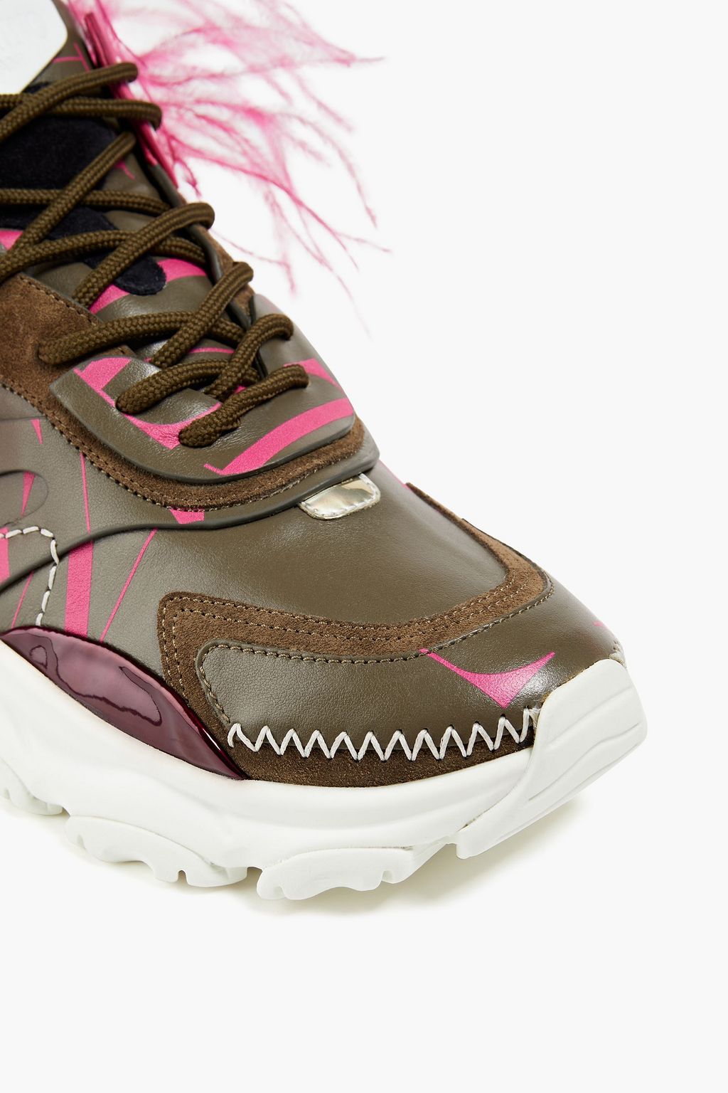 VALENTINO GARAVANI Sneakers aus Leder und Veloursleder mit Logoprint