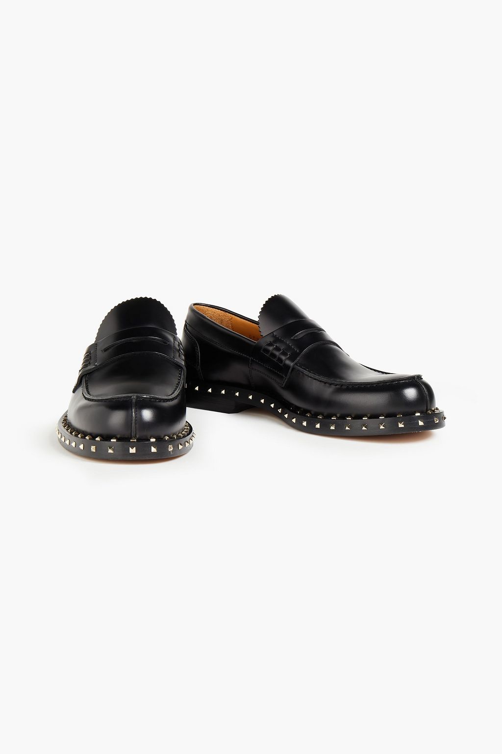 VALENTINO GARAVANI Rockstud leather penny loafers