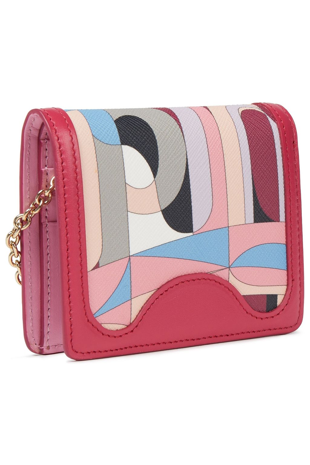 PUCCI Chain-trimmed printed faux leather wallet