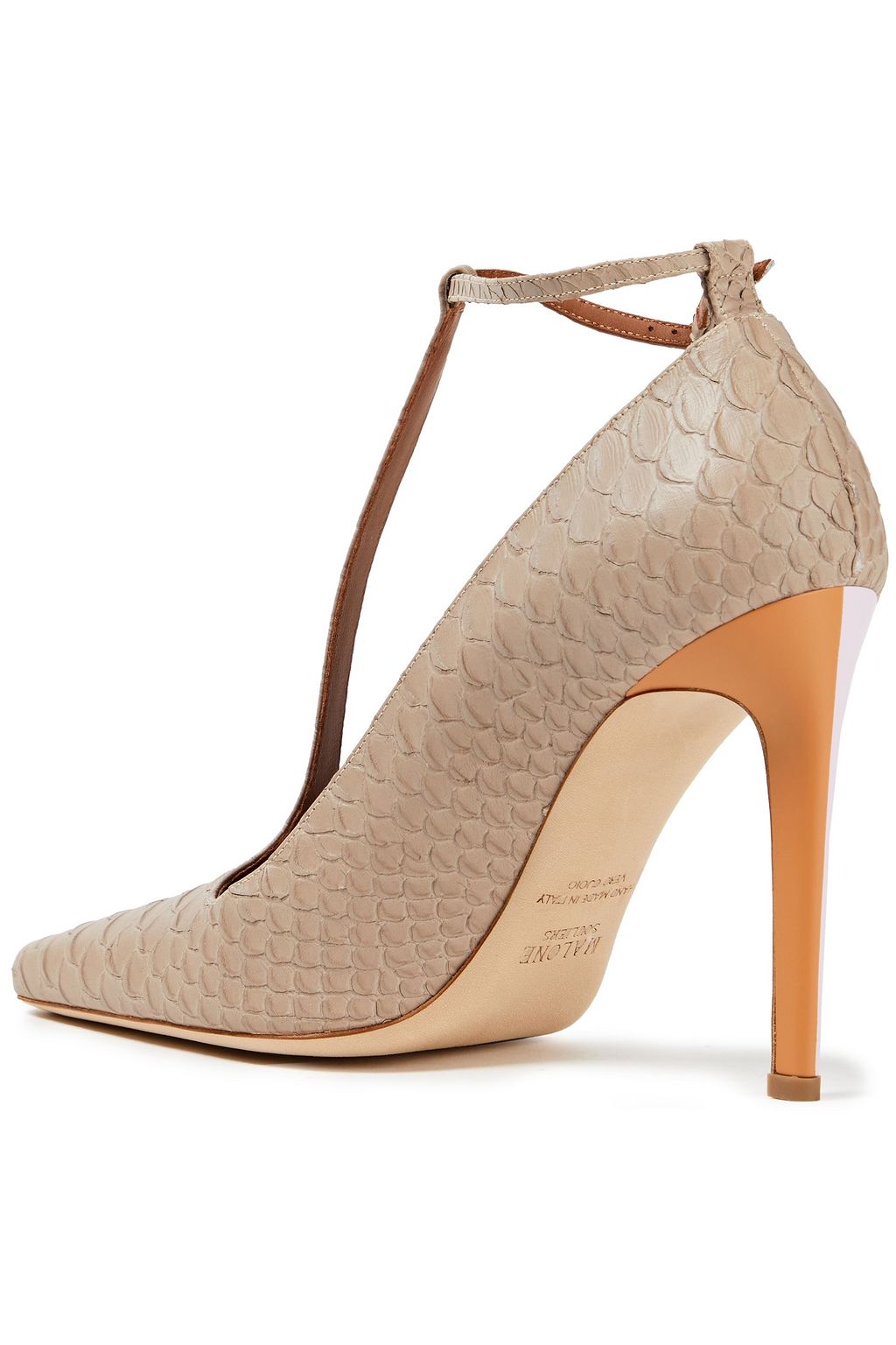 MALONE SOULIERS + Roksanda Dua 100 snake-effect leather pumps