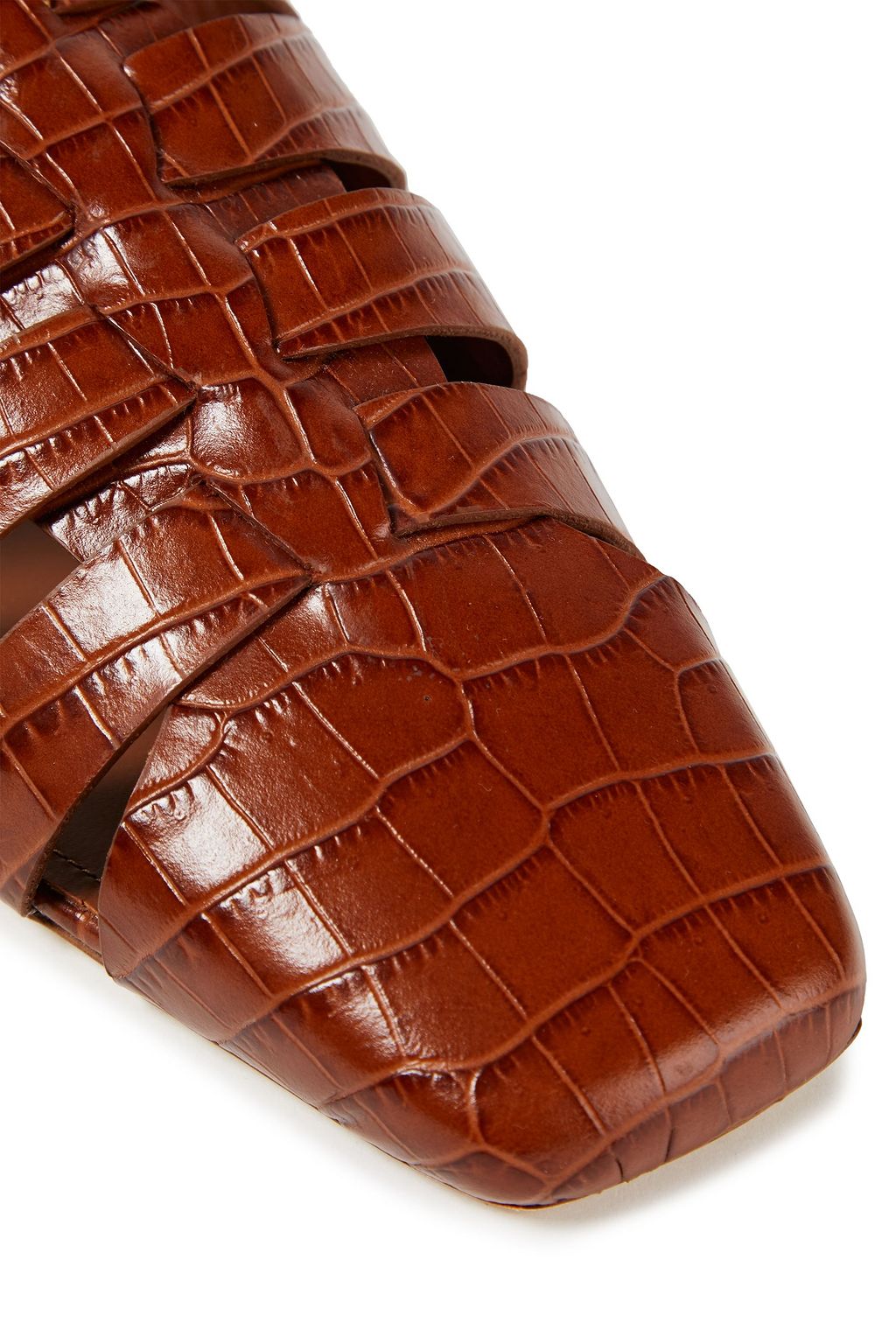 MALONE SOULIERS + Devaux croc-effect leather slippers
