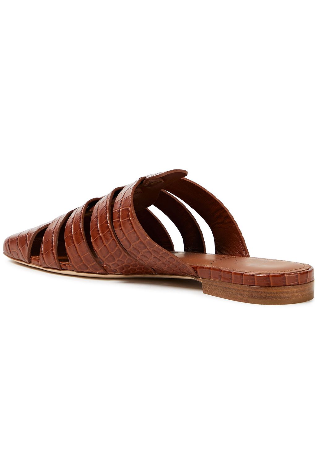 MALONE SOULIERS + Devaux croc-effect leather slippers