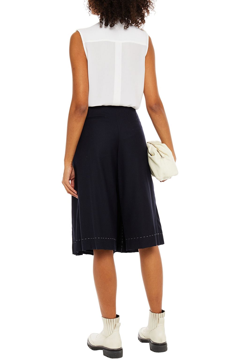 MAISON MARGIELA Pleated wool-blend twill culottes