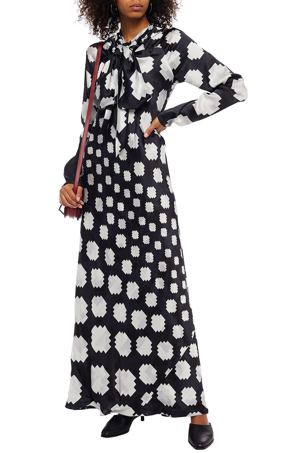 MARNI Printed satin maxi dress