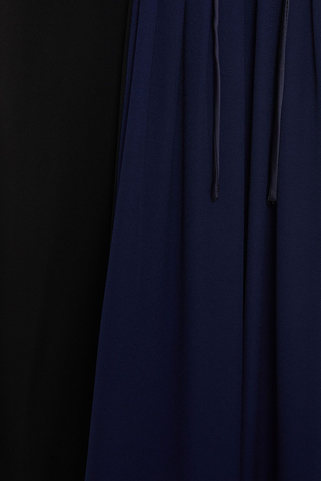 MARNI Paneled two-tone satin and cady midi dress