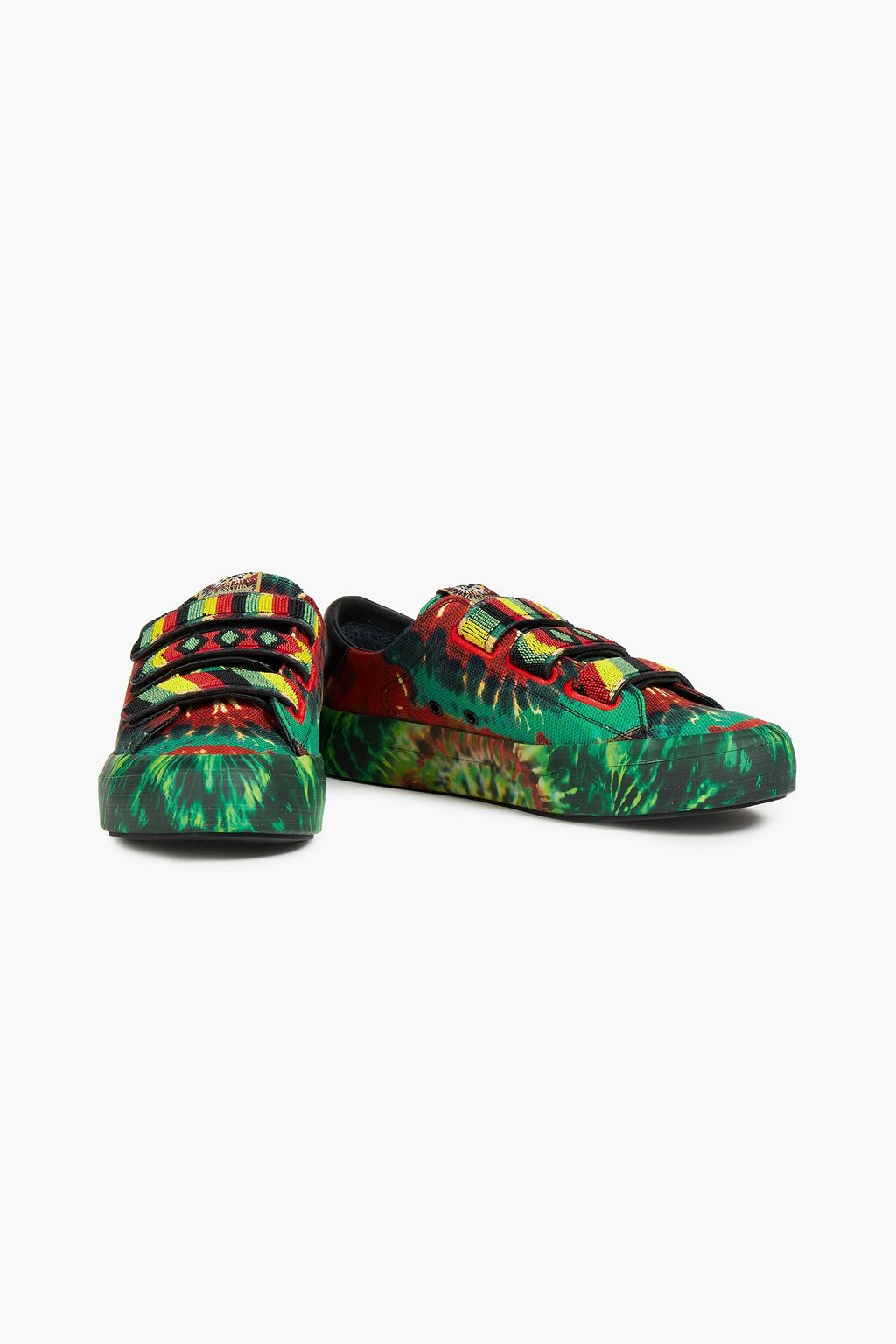 VALENTINO GARAVANI Embellished tie-dyed canvas sneakers