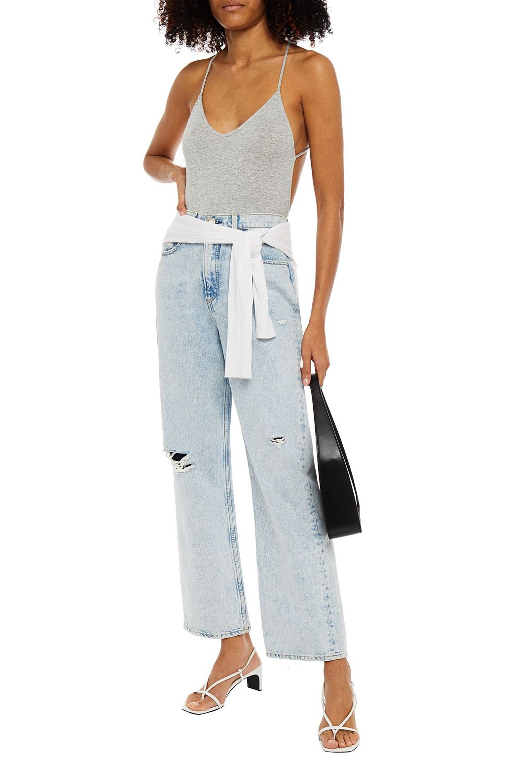 NORMA KAMALI Fara mélange stretch-jersey bodysuit