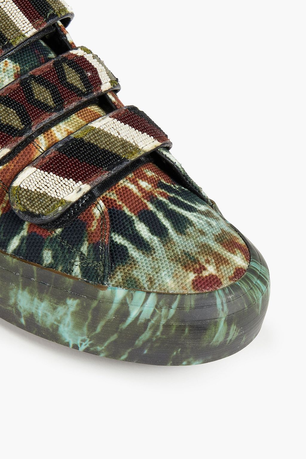 VALENTINO GARAVANI Embellished tie-dyed canvas sneakers