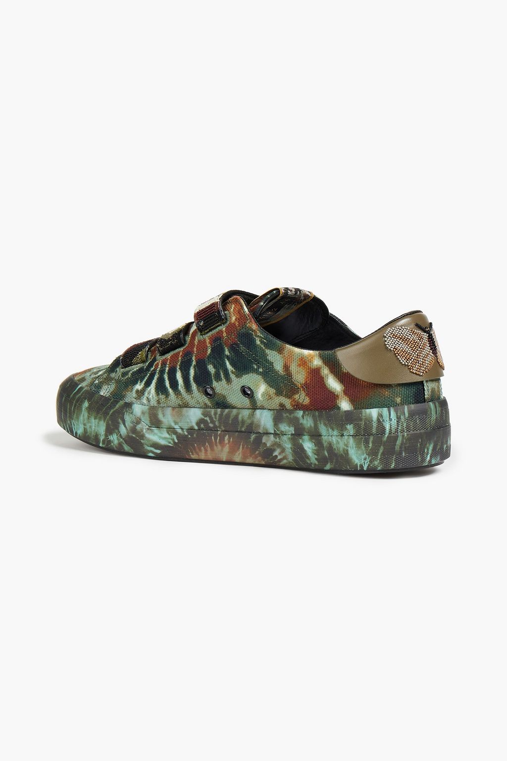 VALENTINO GARAVANI Embellished tie-dyed canvas sneakers