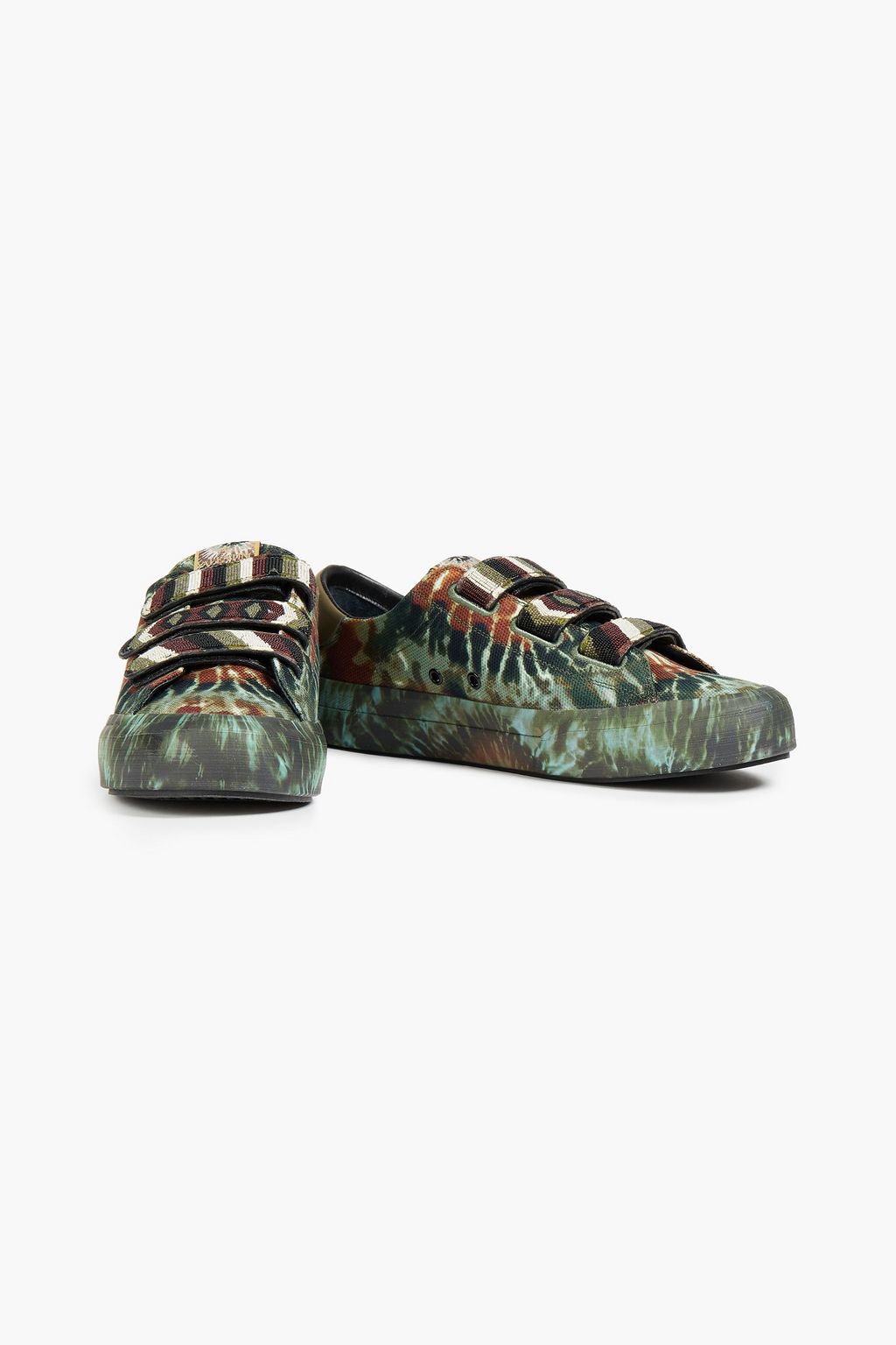 VALENTINO GARAVANI Embellished tie-dyed canvas sneakers