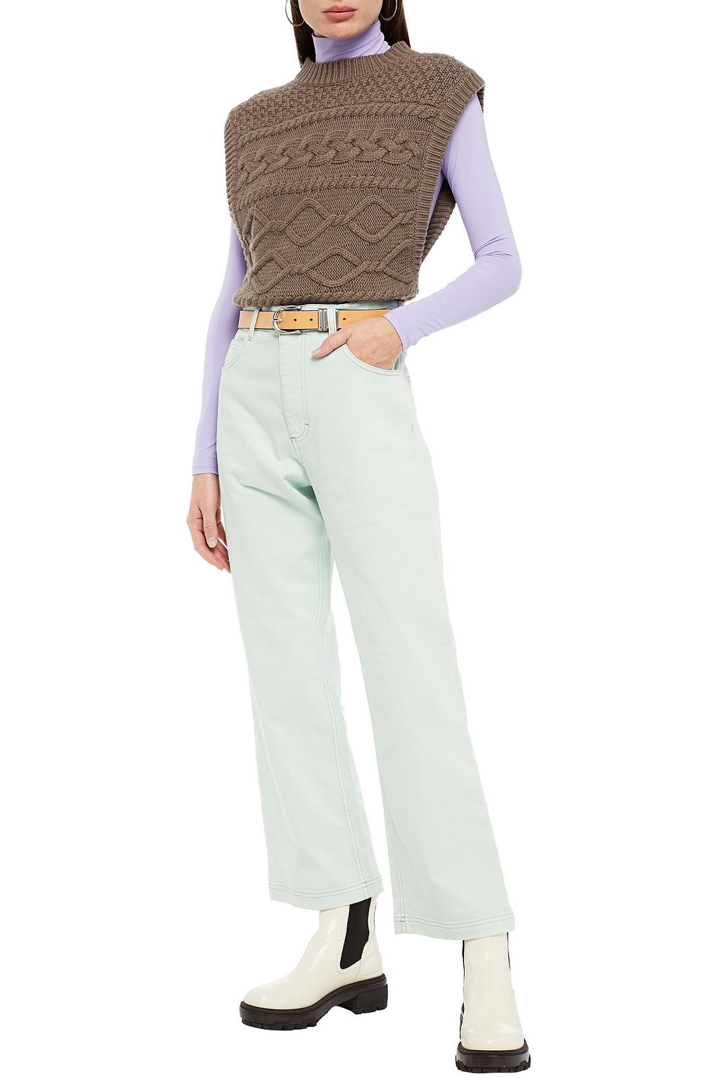 MARNI Cotton-blend drill straight-leg pants