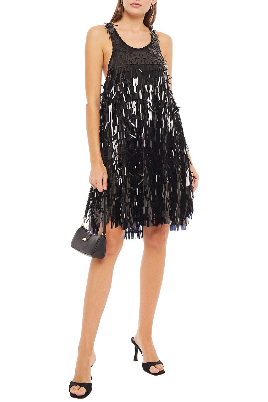 NORMA KAMALI Sequined tulle mini dress