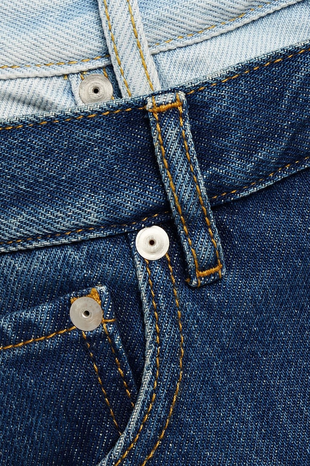 MAISON MARGIELA Layered faded high-rise straight-leg jeans