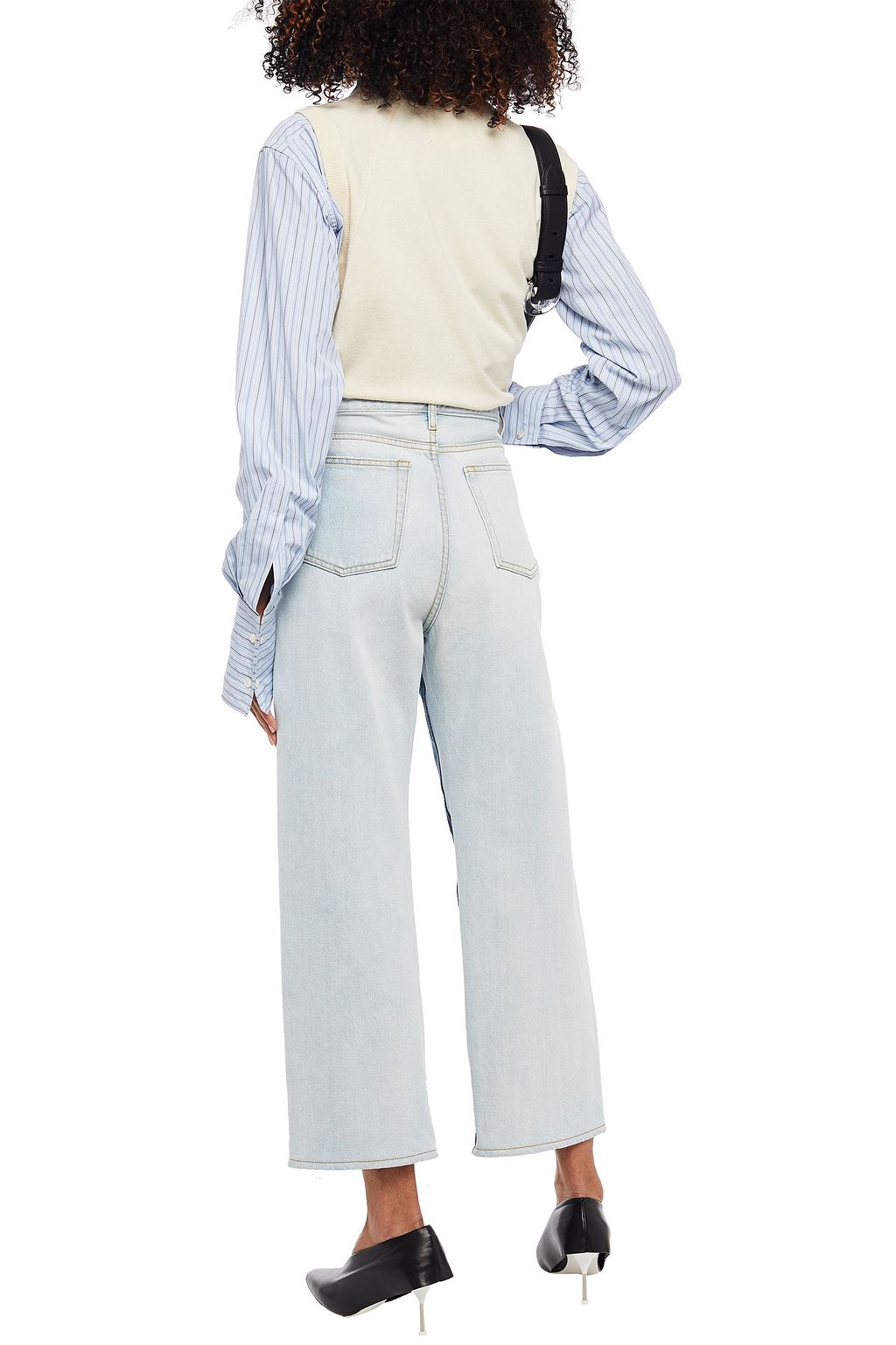 MAISON MARGIELA Layered faded high-rise straight-leg jeans