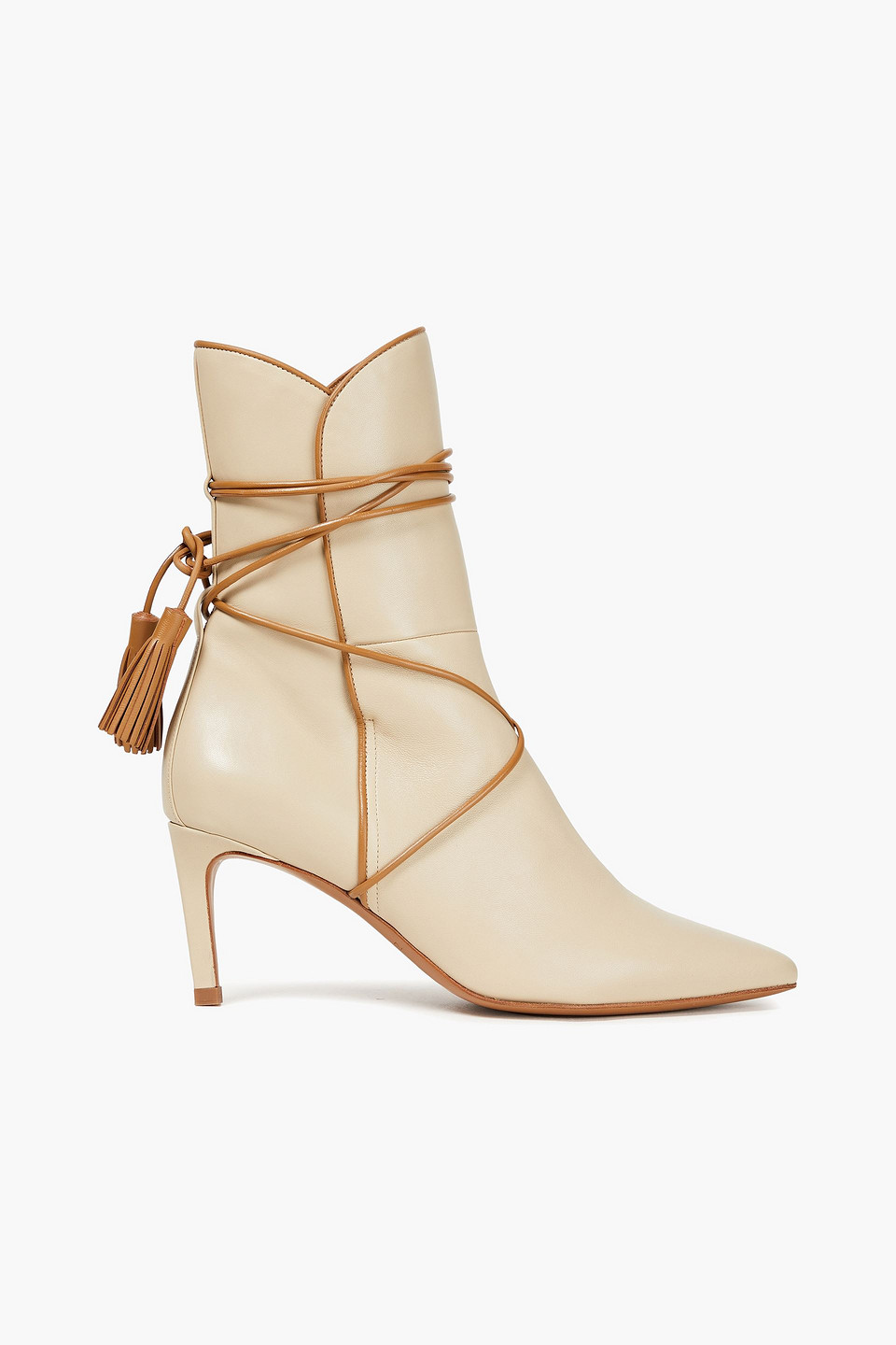 zimmermann - tasseled leather ankle boots - neutral - us 9