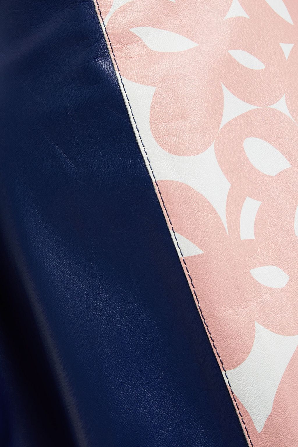 MARNI Paneled printed leather skirt