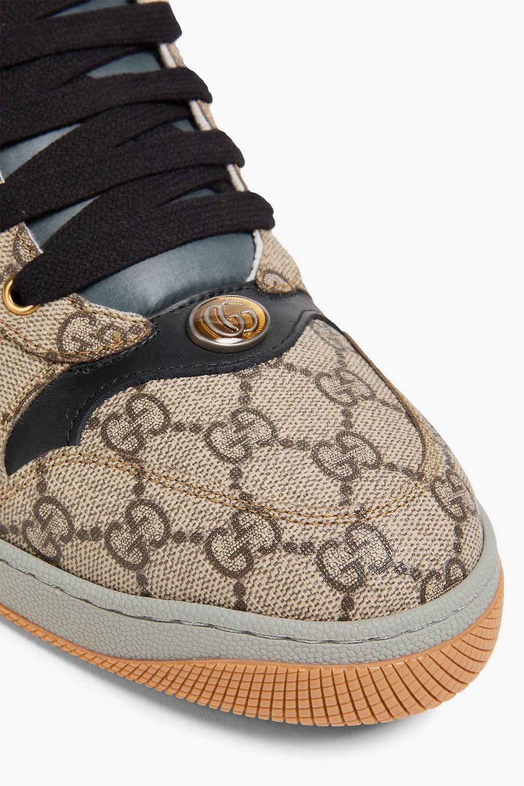 GUCCI Screener webbing-trimmed coated-canvas sneakers